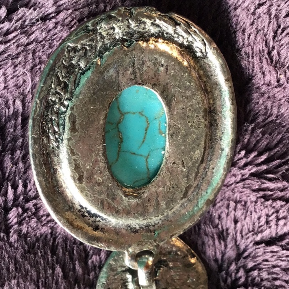 Costume Turquoise/Silver Necklace - image 4